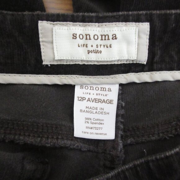 Sonoma Womens Pants 12 Petite Brown Corduroy Bootcut Cotton Stretch Life & Style - Picture 3 of 6